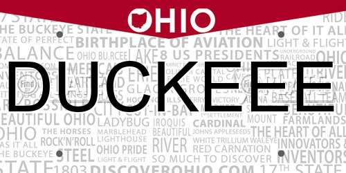 DUCKEEE Ohio License Plate