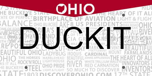 DUCKIT Ohio License Plate
