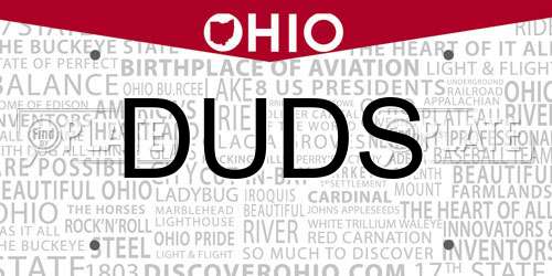 DUDS Ohio License Plate