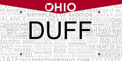 DUFF Ohio License Plate
