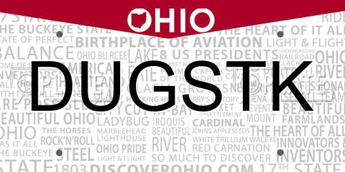 DUGSTK Ohio License Plate