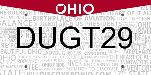 DUGT29 Ohio License Plate