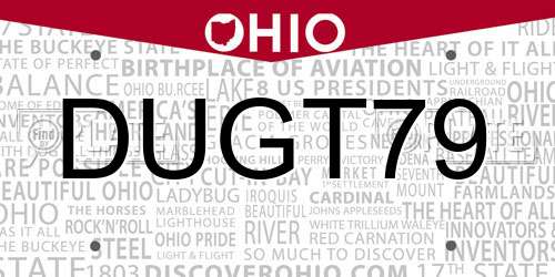 DUGT79 Ohio License Plate
