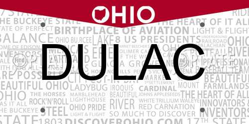 DULAC Ohio License Plate