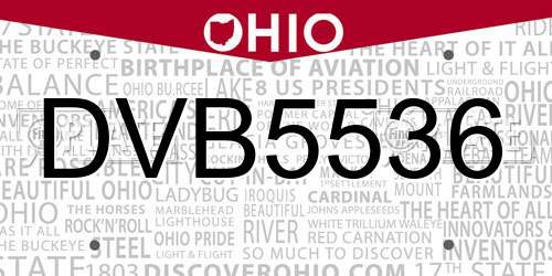 DVB5536 Ohio License Plate
