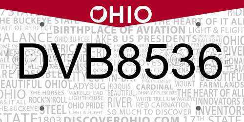 DVB8536 Ohio License Plate