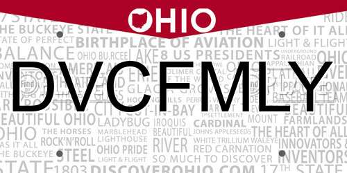 DVCFMLY Ohio License Plate