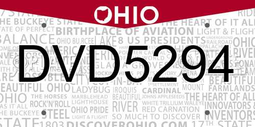 DVD5294 Ohio License Plate