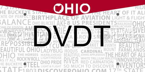 DVDT Ohio License Plate