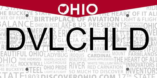DVLCHLD Ohio License Plate