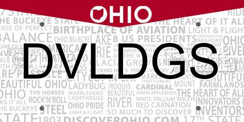 DVLDGS Ohio License Plate