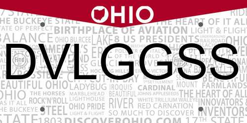 DVLGGSS Ohio License Plate