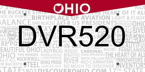 DVR520 Ohio License Plate