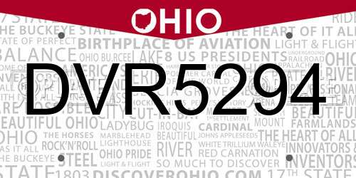 DVR5294 Ohio License Plate