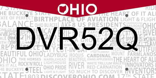 DVR52Q Ohio License Plate