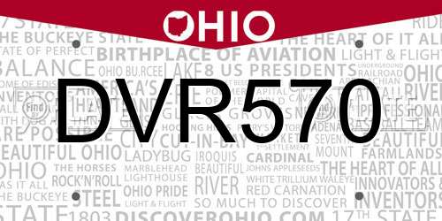 DVR570 Ohio License Plate