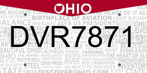 DVR7871 Ohio License Plate