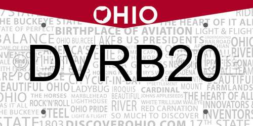 DVRB20 Ohio License Plate