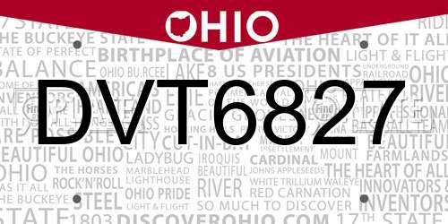 DVT6827 Ohio License Plate
