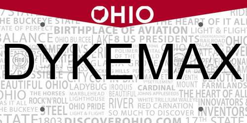 DYKEMAX Ohio License Plate