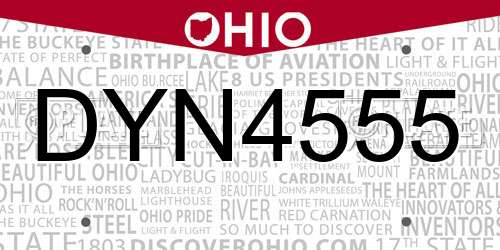 DYN4555 Ohio License Plate