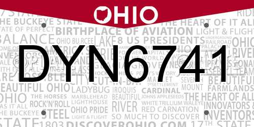 DYN6741 Ohio License Plate