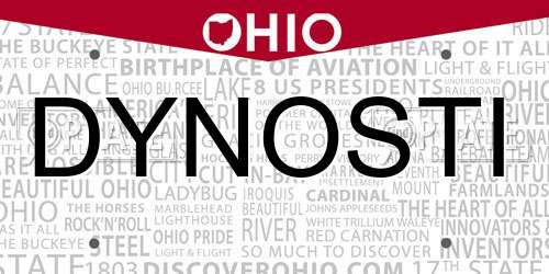 DYNOSTI Ohio License Plate