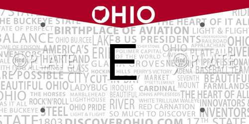 E Ohio License Plate