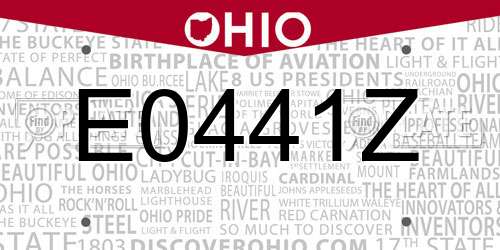 E0441Z Ohio License Plate