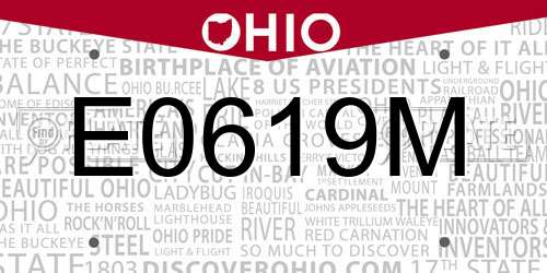 E0619M Ohio License Plate