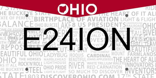 E24ION Ohio License Plate
