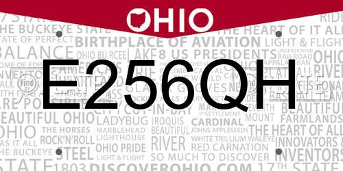 E256QH Ohio License Plate