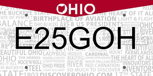 E25GOH Ohio License Plate
