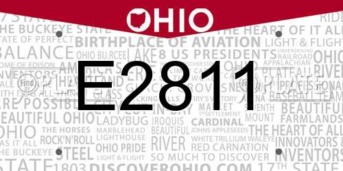 E2811 Ohio License Plate