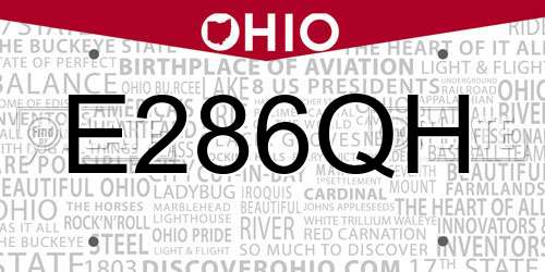 E286QH Ohio License Plate