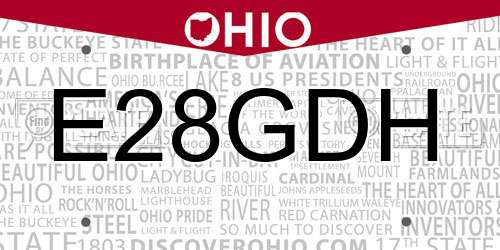 E28GDH Ohio License Plate