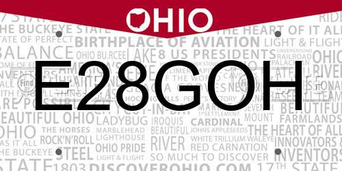 E28GOH Ohio License Plate