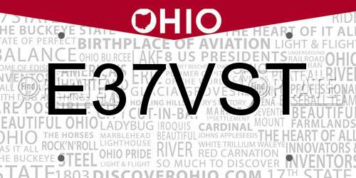 E37VST Ohio License Plate