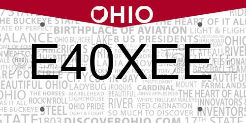 E40XEE Ohio License Plate