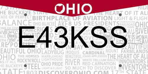 E43KSS Ohio License Plate