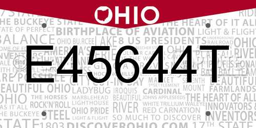 E45644T Ohio License Plate