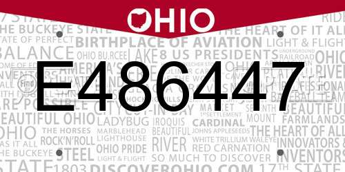 E486447 Ohio License Plate
