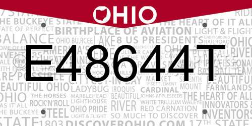 E48644T Ohio License Plate