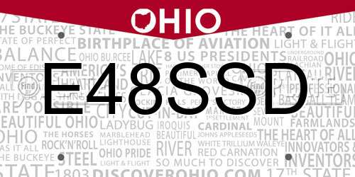 E48SSD Ohio License Plate