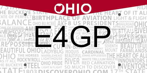 E4GP Ohio License Plate