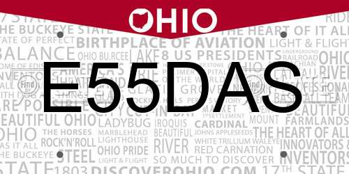 E55DAS Ohio License Plate