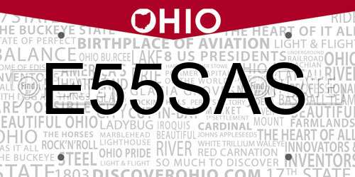 E55SAS Ohio License Plate