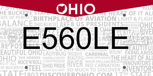 E560LE Ohio License Plate