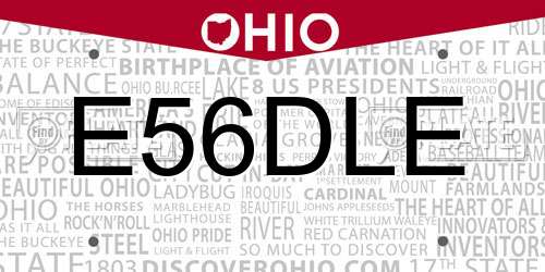 E56DLE Ohio License Plate