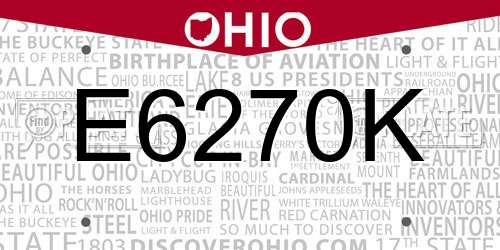 E6270K Ohio License Plate